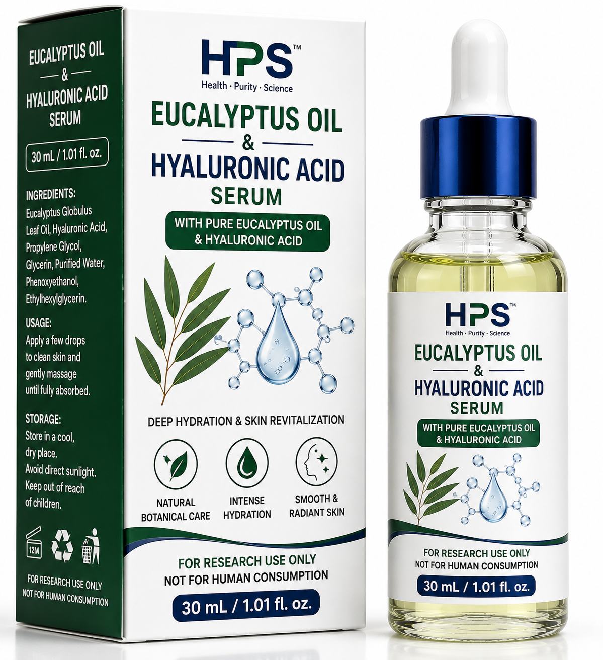 Eucalyptus Oil & Hyaluronic Acid Serum Dropper 30ml