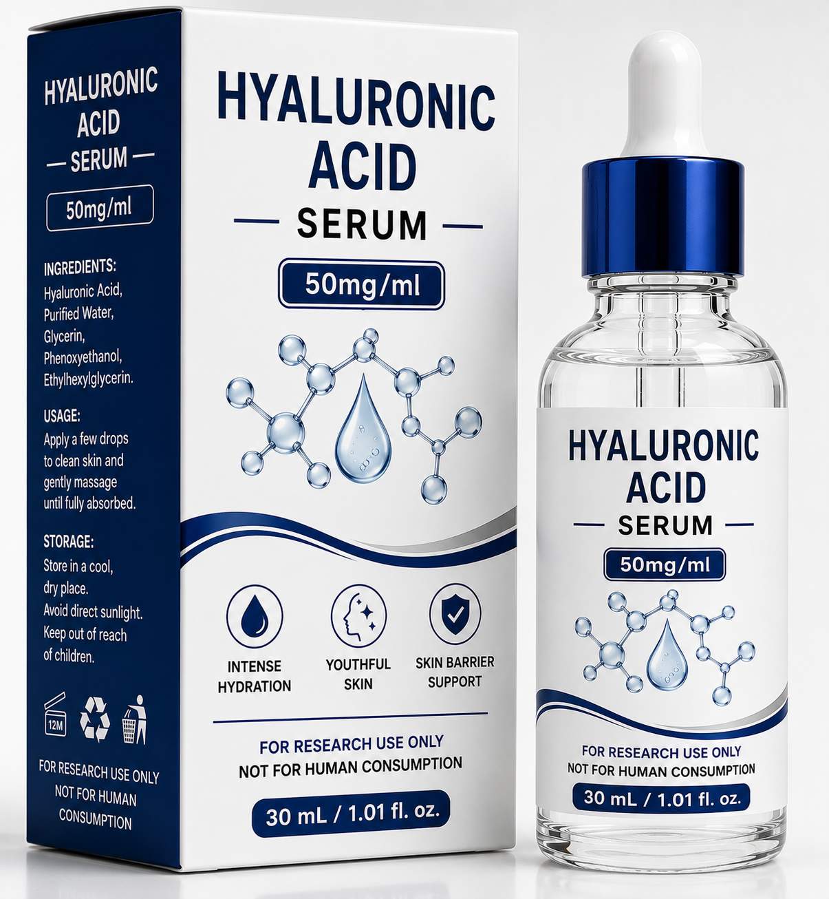 Hyaluronic Acid serum dropper 50mg/ml - 30ml
